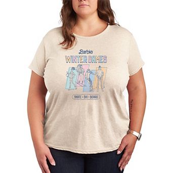 Plus Size Barbie Winter Games Distressed Graphic Tee