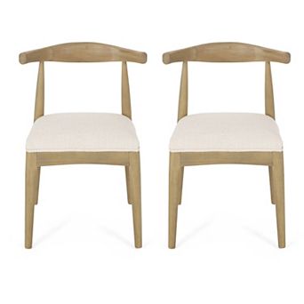 Cortina Fabric and Rubberwood Dining Chairs (Set of 2) by Christopher Knight Home