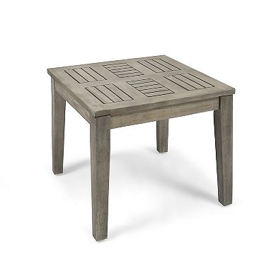 Hampton Acacia Wood Outdoor Side Table by Christopher Knight Home