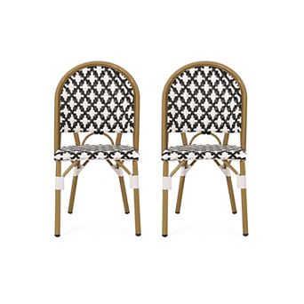Louna Outdoor French Cafe Chairs (Set of 2) by Christopher Knight Home