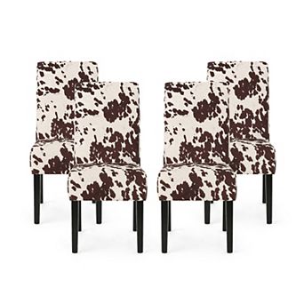 Pertica Patterned Upholstered Dining Chairs (Set of 4) by Christopher Knight Home