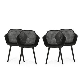 Lotus Outdoor Modern Dining Chairs (Set of 4) by Christopher Knight Home