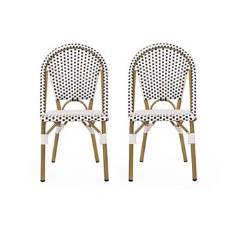 Elize Outdoor French Cafe Style Chairs (Set of 2) by Christopher Knight Home