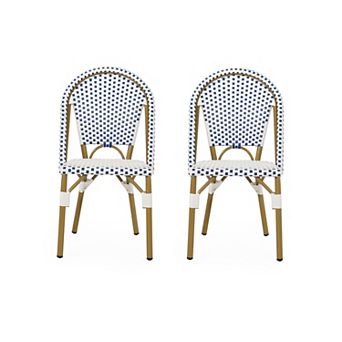 Elize Outdoor French Cafe Style Chairs (Set of 2) by Christopher Knight Home