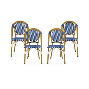 Remi Faux Bamboo/ Faux Rattan Outdoor French Bistro Chairs by Christopher Knight Home