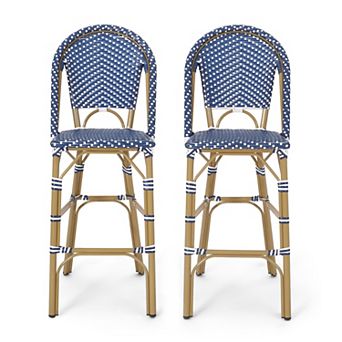 Kinner Outdoor French Barstools (Set of 2) by Christopher Knight Home