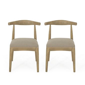 Cortina Fabric and Rubberwood Dining Chairs (Set of 2) by Christopher Knight Home