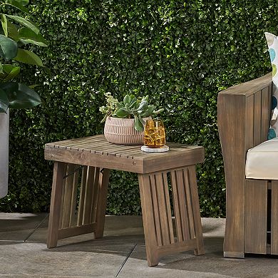 Kyoto Outdoor Acacia Wood Folding Side Table by Christopher Knight Home
