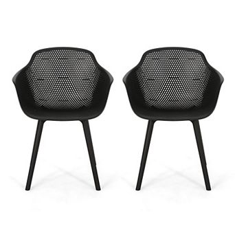 Lotus Outdoor Modern Dining Chairs (Set of 2) by Christopher Knight Home