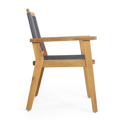 Mcgill Outdoor Acacia Wood Dining Chair with Rope Seating by Christopher Knight Home