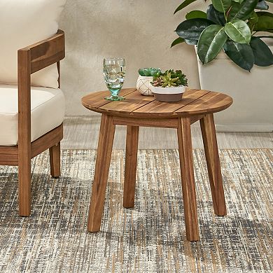 Brooklyn Outdoor Acacia Wood Side Table by Christopher Knight Home