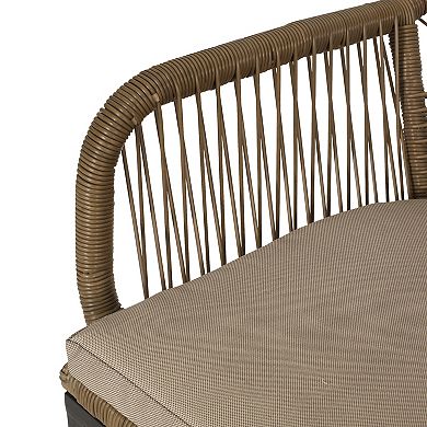 Russel Outdoor Wicker Dining Chair with Cushion (Set of 2) by Christopher Knight Home
