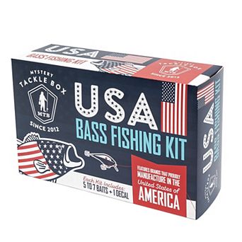 MYSTERY TACKLE BOX USA Bass Fishing Kit 5-7 Baits & Decal