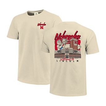 Men's Image One Natural Nebraska Huskers Comfort Colors Hand-Drawn Campus Stack T-Shirt