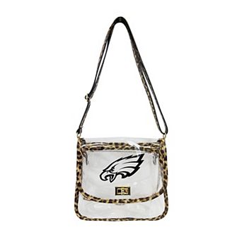 Logo Brands Philadelphia Eagles Leopard Print Trim Clear Purse