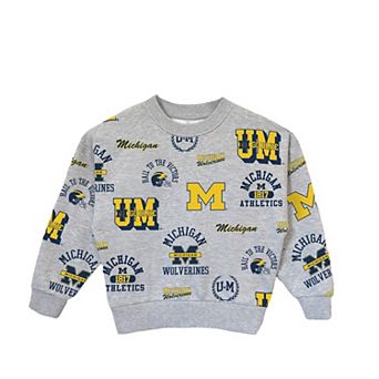 Girls Youth Gameday Couture Heather Gray Michigan Wolverines Always On Repeat Pullover Sweatshirt