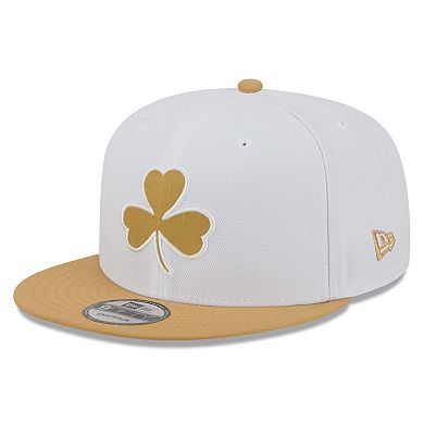 Men's New Era White/Gold Boston Celtics 2025/26 City Edition 9FIFTY Snapback Hat