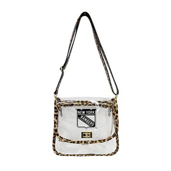 Logo Brands New York Rangers Leopard Print Trim Clear Purse