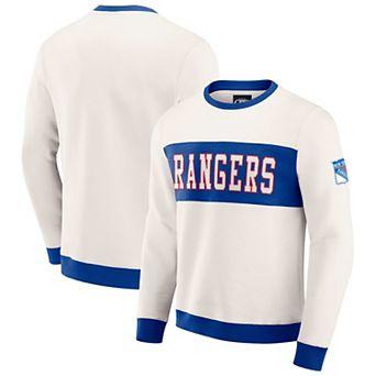 Men's Darius Rucker Collection by Fanatics Cream New York Rangers Colorblock Pullover Sweatshirt