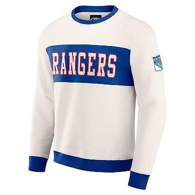 Men's Darius Rucker Collection by Fanatics Cream New York Rangers Colorblock Pullover Sweatshirt