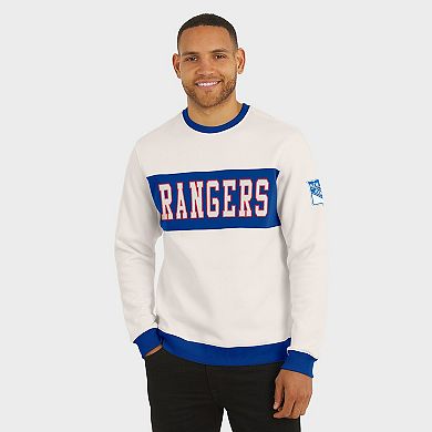 Men's Darius Rucker Collection by Fanatics Cream New York Rangers Colorblock Pullover Sweatshirt
