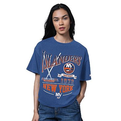 Women's Starter Heather Royal New York Islanders Oversized Hall of Fame T-Shirt