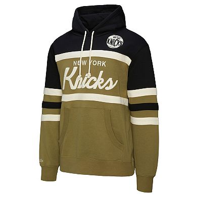 Men's Mitchell & Ness Olive/Black New York Knicks Double Clutch Head Coach Hoodie