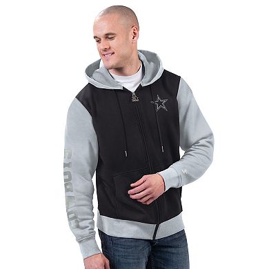 Men's Starter Black/Navy Dallas Cowboys Thursday Night Gridiron Full-Zip Hoodie