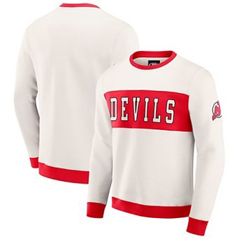 Men's Darius Rucker Collection by Fanatics Cream New Jersey Devils Colorblock Pullover Sweatshirt