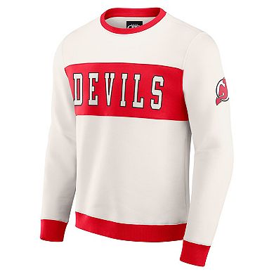 Men's Darius Rucker Collection by Fanatics Cream New Jersey Devils Colorblock Pullover Sweatshirt