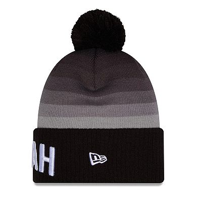Men's New Era Gray/Black Utah Jazz 2025/26 City Edition Cuffed Knit Hat with Pom