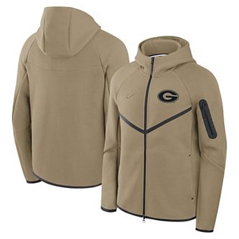 Men's Nike Olive Georgia Bulldogs Tech Fleece Full-Zip Windrunner Hoodie