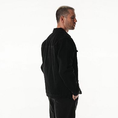 Unisex The Wild Collective Denim Carolina Panthers Button-Up Denim Jacket