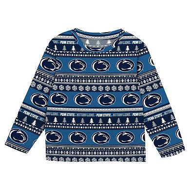 Youth Outerstuff Navy Penn State Nittany Lions Ugly Sweater Pajama Set
