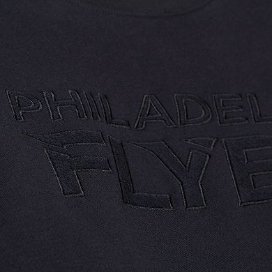 Men's Mitchell & Ness Black Philadelphia Flyers Phantom Fleece Crew Neck Sweatshirt
