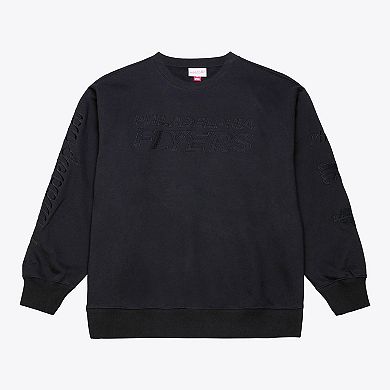 Men's Mitchell & Ness Black Philadelphia Flyers Phantom Fleece Crew Neck Sweatshirt