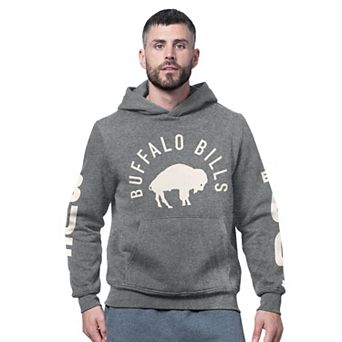 Men's Starter Charcoal Buffalo Bills Handoff Vintage Logo Fleece Hoodie Sweatshirt