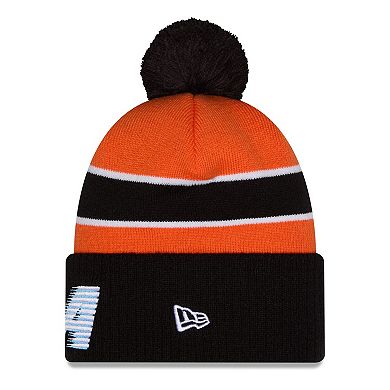 Men's New Era Orange/Black LA Clippers 2025/26 City Edition Cuffed Knit Hat with Pom