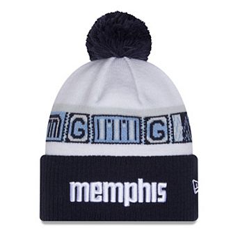 Men's New Era Navy/White Memphis Grizzlies 2025/26 City Edition Cuffed Knit Hat with Pom