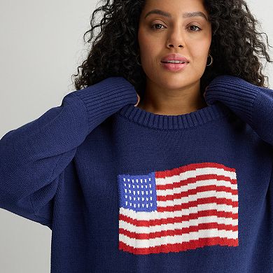 Plus Size Sonoma Goods For Life® Americana Icon Sweater