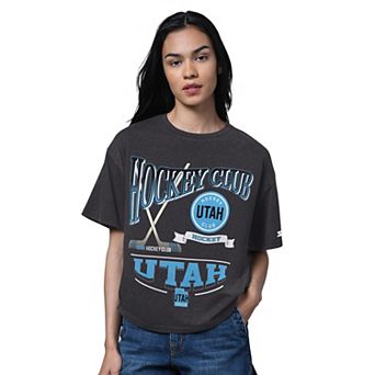 Women's Starter Heather Black Utah Hockey Club Oversized Hall of Fame T-Shirt