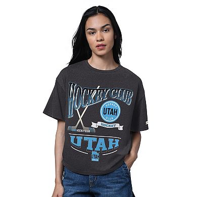 Women's Starter Heather Black Utah Hockey Club Oversized Hall of Fame T-Shirt