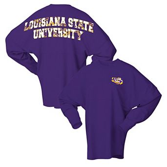 Unisex Spirit Jersey Purple LSU Tigers Oversized Preppy Long Sleeve T-Shirt