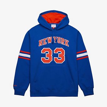 Men's Mitchell & Ness Patrick Ewing Blue New York Knicks Name & Number Hoodie