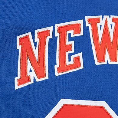 Men's Mitchell & Ness Patrick Ewing Blue New York Knicks Name & Number Hoodie