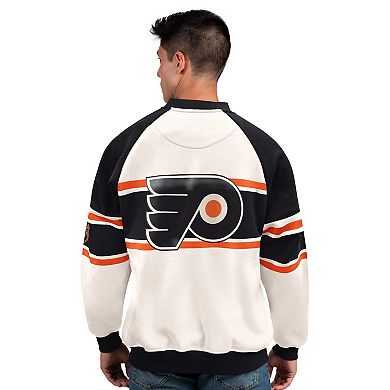 Men's Starter White Philadelphia Flyers Defense Fleece Crewneck Sweatshirt