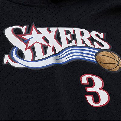 Men's Mitchell & Ness Allen Iverson Black Philadelphia 76ers Mesh