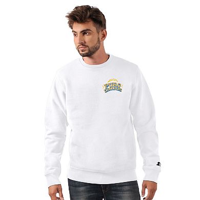 Men's Starter White Los Angeles Chargers Classic Puro Crew Neck Sweatshirt