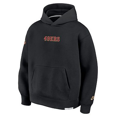 Men's Nike Black San Francisco 49ers 2025 Rivalries Collection Oversized Tech Fleece Hoodie