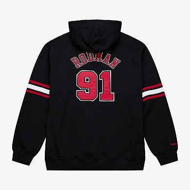 Men's Mitchell & Ness Dennis Rodman Black Chicago Bulls Name & Number Hoodie
